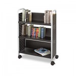 Safco Scoot Book Cart, Three-Shelf, 33w x 14-1/4d x 44-1/4h, Black SAF5336BL
