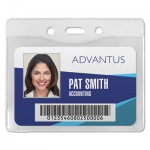 Advantus Security ID Badge Holder, Horizontal, 3 3/8w x 4 1/4h, Clear, 50/Box AVT75411