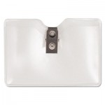Advantus Security ID Badge Holder with Clip, Horizontal, 3 1/2w x 2 1/2h, Clear, 50/Box AVT75412