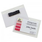 C-Line Self-Laminating Magnetic Style Name Badge Holder Kit, 2" x 3", Clear, 20/Box CLI92823