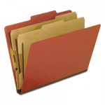 Pendaflex Six-Section Pressboard Folders, Letter, Red, 10/Box PFX1257R