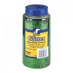 Pacon Spectra Glitter, .04 Hexagon Crystals, Green, 16 oz Shaker-Top Jar PAC91760
