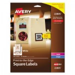 Avery Square Labels with Sure Feed and TrueBlock, 1 1/2 x 1 1/2, White, 600/Pack AVE22805
