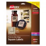 Avery Square Print-to-the-Edge Labels, Inkjet/Laser Printers, 2 x 2, Kraft Brown, 12/Sheet, 25 Sheets/Pack