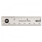 Westcott Stainless Steel Office Ruler With Non Slip Cork Base, 6 ACM10414