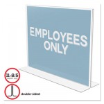 deflecto Stand-Up Double-Sided Sign Holder, Plastic, 11 x 8 1/2 DEF69301