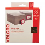 VELCRO Brand Sticky-Back Fasteners with Dispenser Box, Removable Adhesive, 0.75" dia, Beige, 200/Roll VEK90140