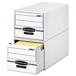 Bankers Box STOR/DRAWER File Drawer Storage Box, Legal, White/Blue, 6/Carton FEL00722