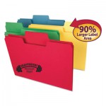 Smead SuperTab Colored File Folders, 1/3-Cut Tabs, Letter Size, 14 pt. Stock, Assorted, 50/Box SMD10410