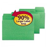 Smead SuperTab Colored File Folders, 1/3-Cut Tabs, Letter Size, 11 pt. Stock, Green, 100/Box SMD11985