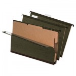 Pendaflex SureHook Reinforced Hanging Folder, 2 Divider, Legal, Standard Green, 10/Box PFX59354