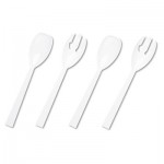 Tablemate Table Set Plastic Serving Forks & Spoons, White, 24 Forks, 24 Spoons per Pack TBLW95PK4