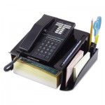 UNV08116 Telephone Stand and Message Center, 12 1/4 x 10 1/2 x 5 1/4, Black UNV08116
