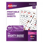 Avery The Mighty Badge Name Badge Inserts, 1 x 3, Clear, Laser, 20/Sheet, 5 Sheets/Pack AVE71210