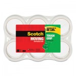 Scotch 3500-40-6 Tough Grip Moving Packaging Tape, 3" Core, 1.88" x 43.7 yds, Clear, 6/Pack