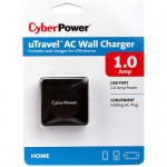 CyberPower Travel Charger (1) 1A USB Port - AC Power Plug TRAC1A1USB