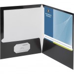 Business Source Two-Pocket Folders with Business Card Holder 44425