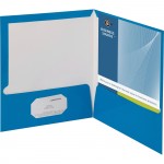 Business Source Two-Pocket Folders with Business Card Holder 44423