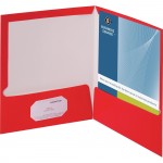 Business Source Two-Pocket Folders with Business Card Holder 44426