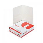 UNV56604 Two-Pocket Portfolio, Embossed Leather Grain Paper, White, 25/Box UNV56604