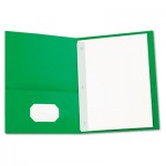 UNV57117 Two-Pocket Portfolios w/Tang Fasteners, 11 x 8-1/2, Green, 25/Box UNV57117