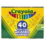 Crayola Ultra-Clean Washable Markers, Fine Bullet Tip, Classic Colors, 40/Set CYO587861