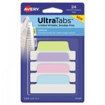 Avery Ultra Tabs Repositionable Margin Tabs, 1/5-Cut Tabs, Assorted Pastels, 2.5" Wide, 24/Pack AVE74769