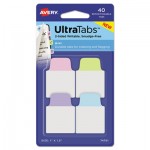 Avery Ultra Tabs Repositionable Mini Tabs, 1/5-Cut Tabs, Assorted Pastels, 1" Wide, 40/Pack AVE74761