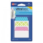 Avery Ultra Tabs Repositionable Standard Tabs, 1/5-Cut Tabs, Assorted Patterns, 2" Wide, 24/Pack AVE74774