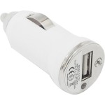 4XEM Universal USB Car Charger For iPhone/iPod/USB Devices (White) 4XMINICHARGE