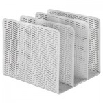 Urban Collection Punched Metal File Sorter, Three Sections, 8 x 8 x 7 1/4, White AOPART20009WH