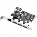 SIIG USB 3.0 3-Port Hub with LAN PCIe Host Card LB-US0614-S1