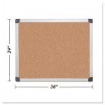 Value Cork Bulletin Board with Aluminum Frame, 24 x 36, Natural BVCCA031170