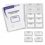 C-Line Visitor Badges with Registry Log, 3 1/2 x 2, White, 150/Box CLI97030