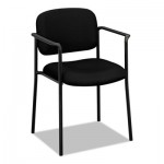 Basyx VL616 Series Stacking Guest Chair with Arms, Black Fabric BSXVL616VA10