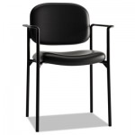 HON HVL616.SB11 VL616 Series Stacking Guest Chair with Arms, Black Leather BSXVL616SB11
