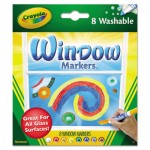 Crayola 588165 Washable Window FX Markers, Conical Tip, Assorted Colors, 8/Set CYO588165
