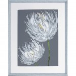 Lorell White Flower Design Framed Abstract Art 04479