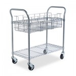 Safco Wire Mail Cart, 600-lb Cap, 18-3/4w x 39d x 38-1/2h, Metallic Gray SAF5236GR