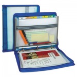 C-Line Zippered Binder with Expanding File, 10.88" x 1.5", Bright Blue CLI48115