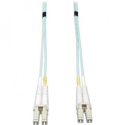 Tripp Lite 0.5M (20-in.) Duplex Multimode 50/125 Aqua OM3 Fiber Patch Cable, LC/LC N820-20N