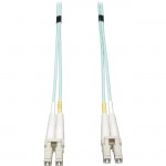 Tripp Lite 0.5M (20-in.) Duplex Multimode 50/125 Aqua OM3 Fiber Patch Cable, LC/LC N820-20N