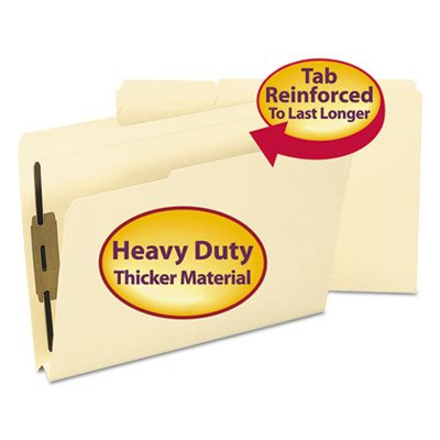 Smead 1 1/2 Inch Expansion Folders, Two Fasteners, 1/3 Top Tab, Legal, Manila, 50/Box SMD19595