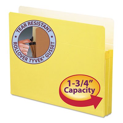 Smead 1 3/4" Exp Colored File Pocket, Straight Tab, Letter, Yellow SMD73223