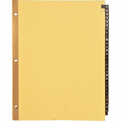 Business Source 1-31 Black Leather Tab Index Dividers 01182