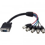 StarTech 1 ft Coax HD15 VGA to 5 BNC RGBHV Monitor Cable VGABNCMF1