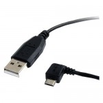 StarTech 1 ft Micro USB Cable - A to Left Angle Micro B UUSBHAUB1LA