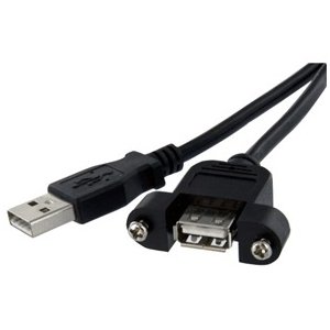StarTech 1 ft Panel Mount USB Cable A to A - F/M USBPNLAFAM1