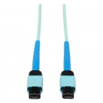 Tripp Lite 1 Meter MTP / MPO Patch Cable, 24 Fiber, 100GbE Aqua OM3 Plenum N846-01M-24-P