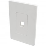 Tripp Lite 1-Port Single-Gang Universal Keystone Wallplate, White N080-101
